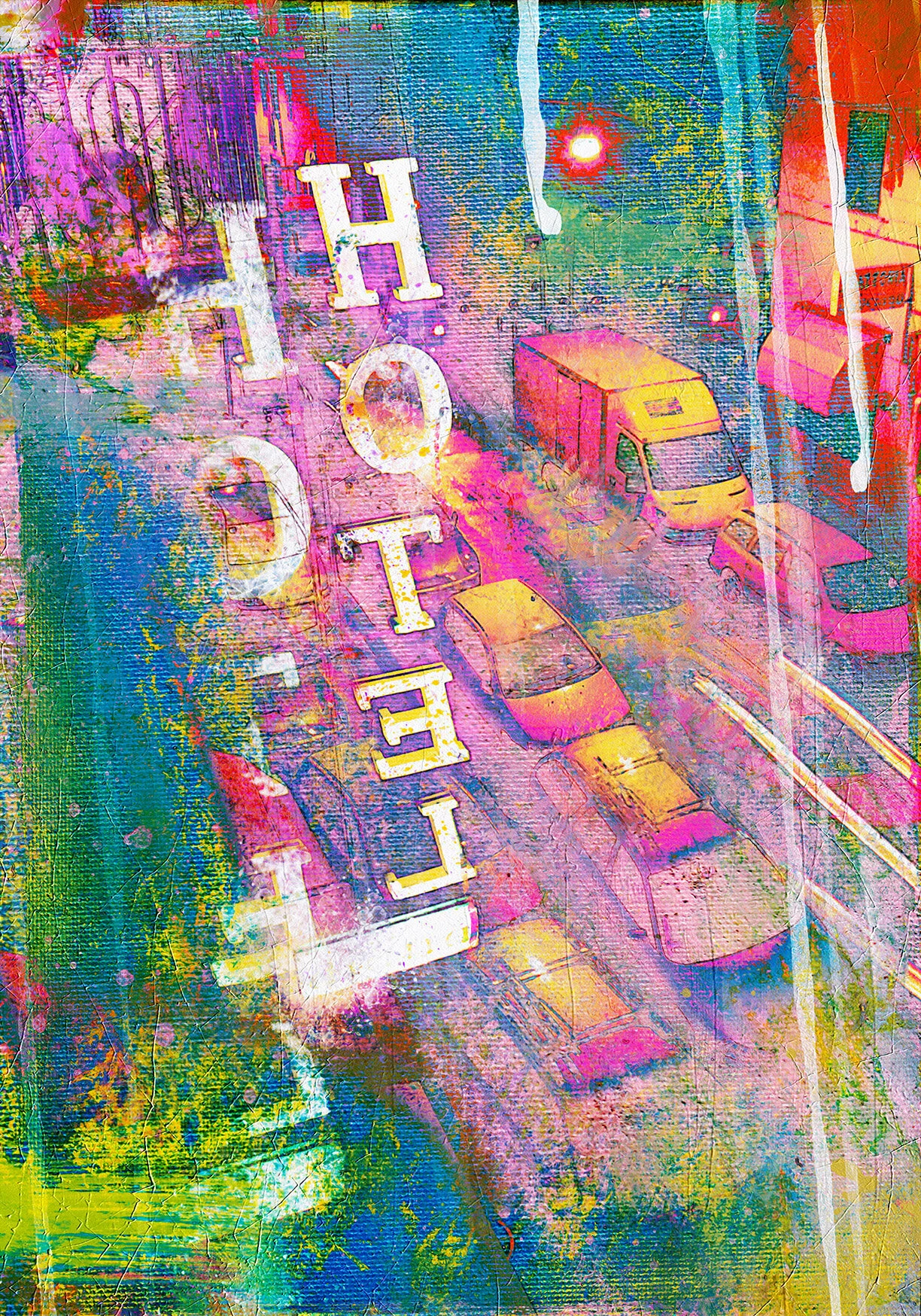 View from Hotel at Night - Italian Riviera.