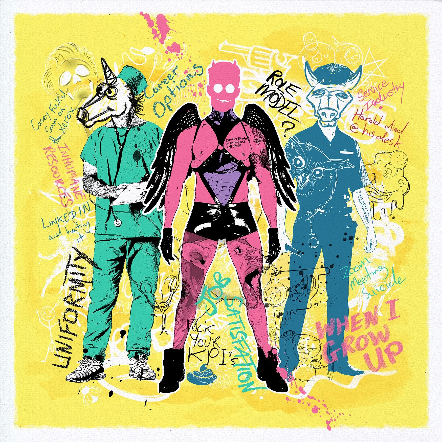 mixed media, collage, digital art, stencil art, graffiti, street art, queer art