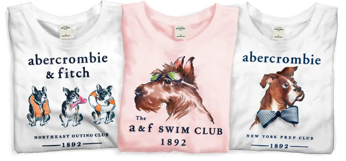 a&f girls preppy club tees