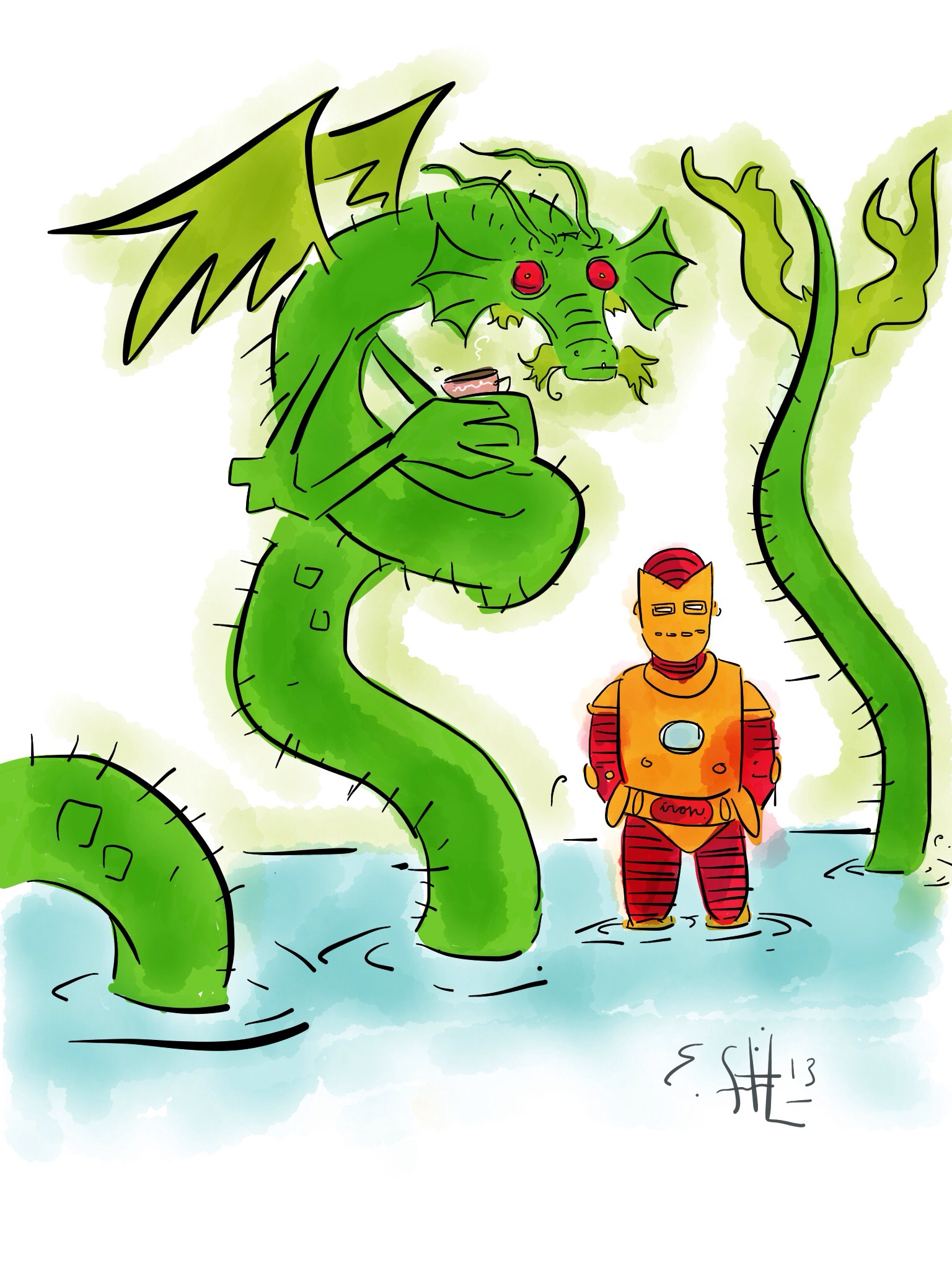 Iron Man and Fing Fang Foom with Tea