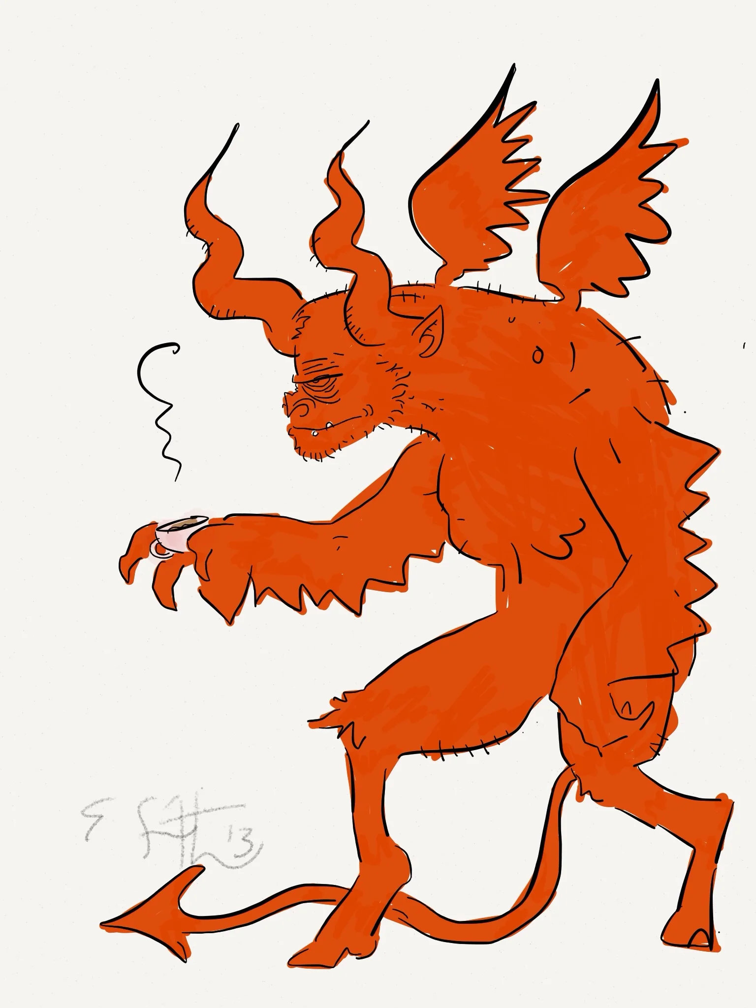 Krampus with Tea