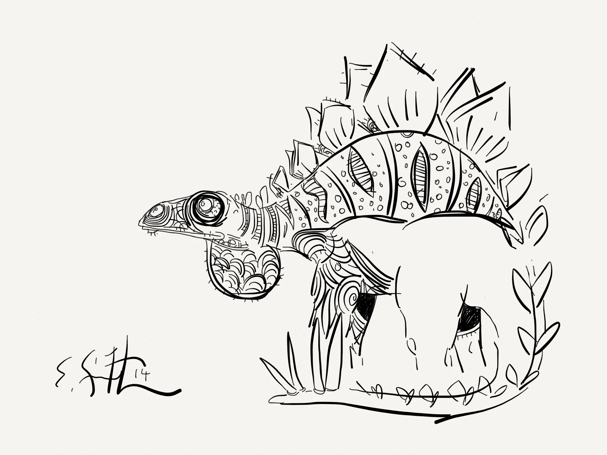 Stegosaur in Mating Season