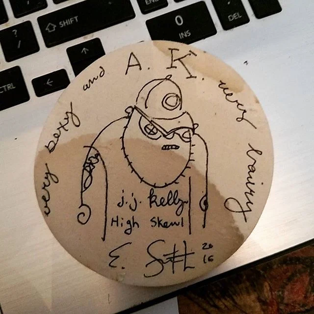 A coaster I drew on featuring the one and only Adam Kennedy... Completed on our gang's brewery tours trip in 2016, in celebration of my fortieth.