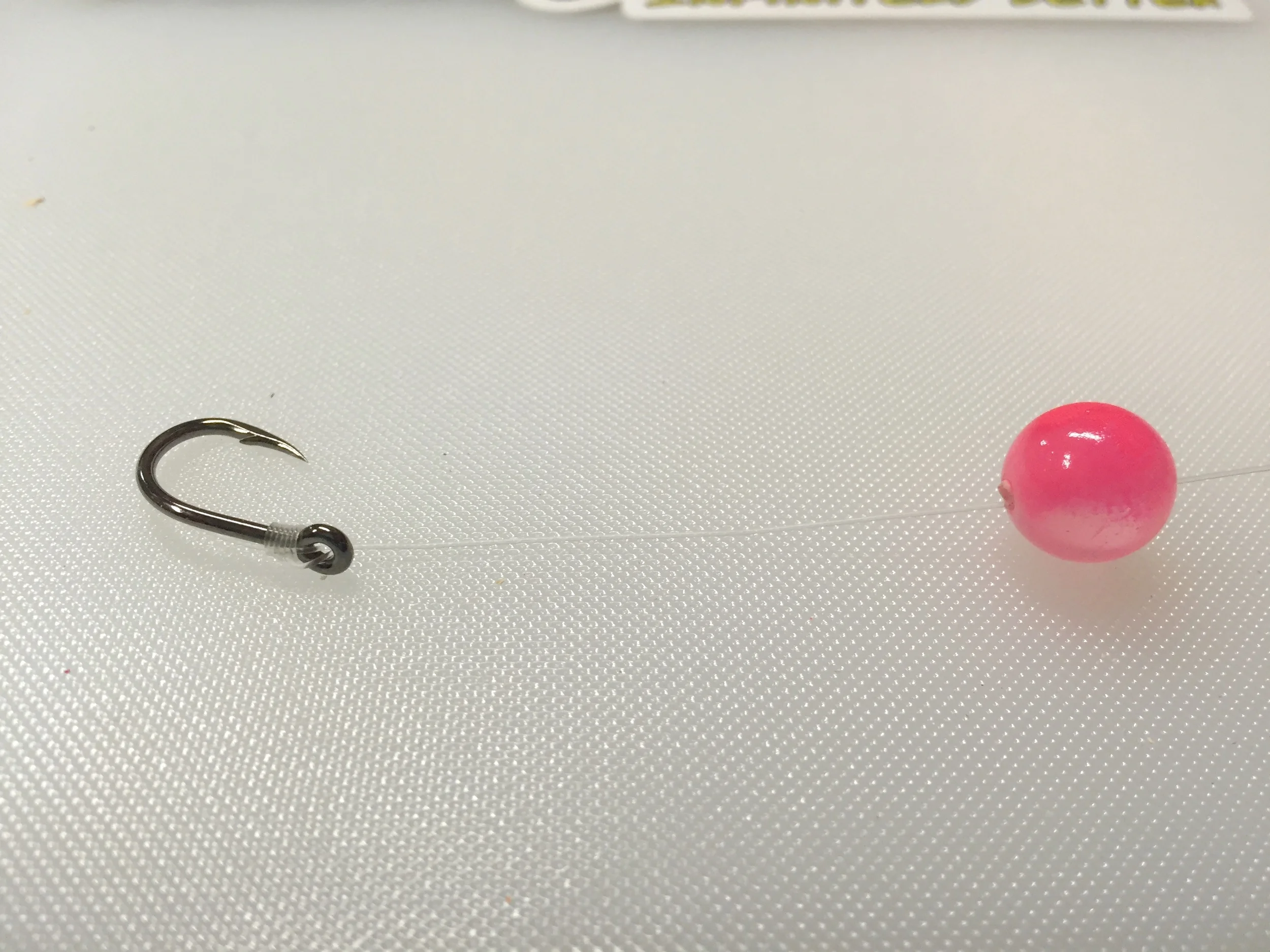 Pegged with Steelybead Pink Slip=Stop 12MM Pinkeye 2.5" from Hook with Gamakatsu Tuna Hook:)