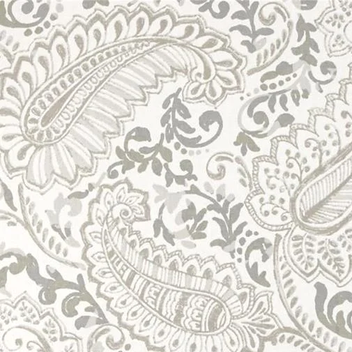 Ecru Paisley in White