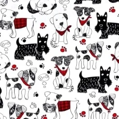 Scribble Dogs in White