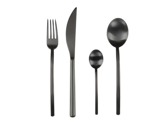 5. Now it's time to get a little more daring - show your personality with some interesting place settings, like this black cutlery set