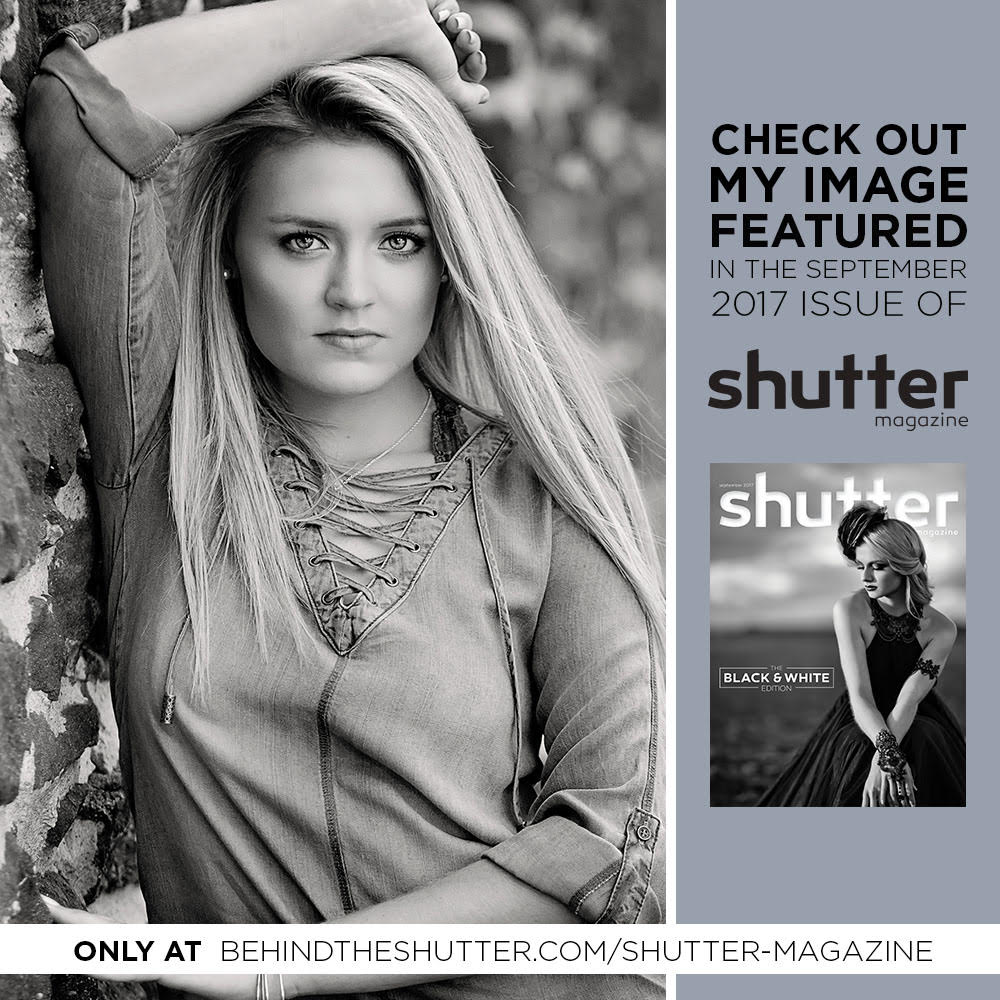 September, 2017 Issue of Shutter Magazine, Black & White issue! Rebecca Pullen, you are just stunningly beautiful!!
