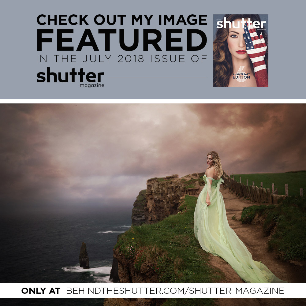 6th Annual Issue, featuring the best of the best images. How fortunate I was to have one of mine chosen! The beautiful Jessica rocked this shoot in Ireland! July, 2018
