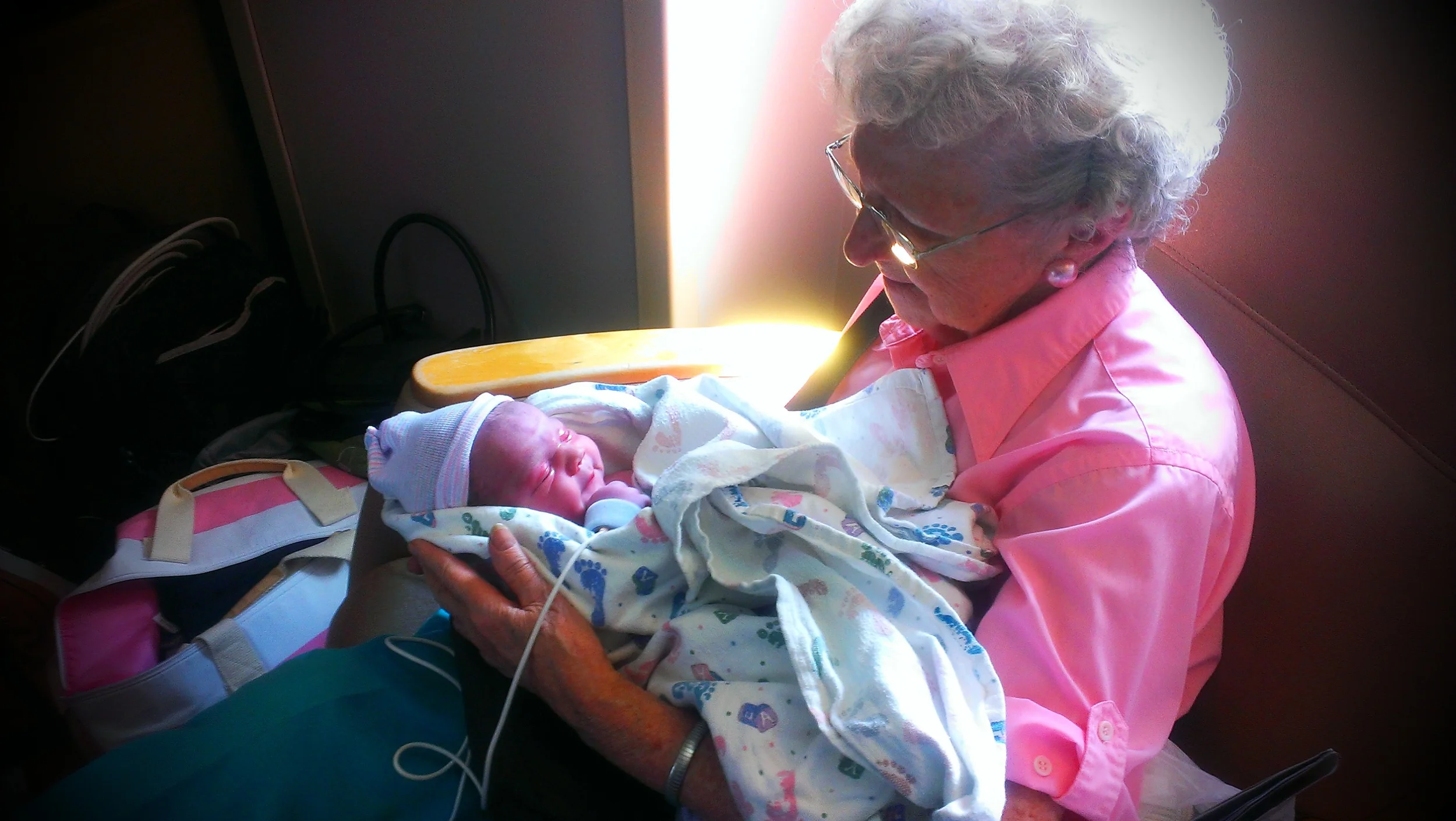 Welcome R. Emerson Long to the Ogden Outdoor Adventure Tribe! Great Grandma Long holding her only Great Grandson. 