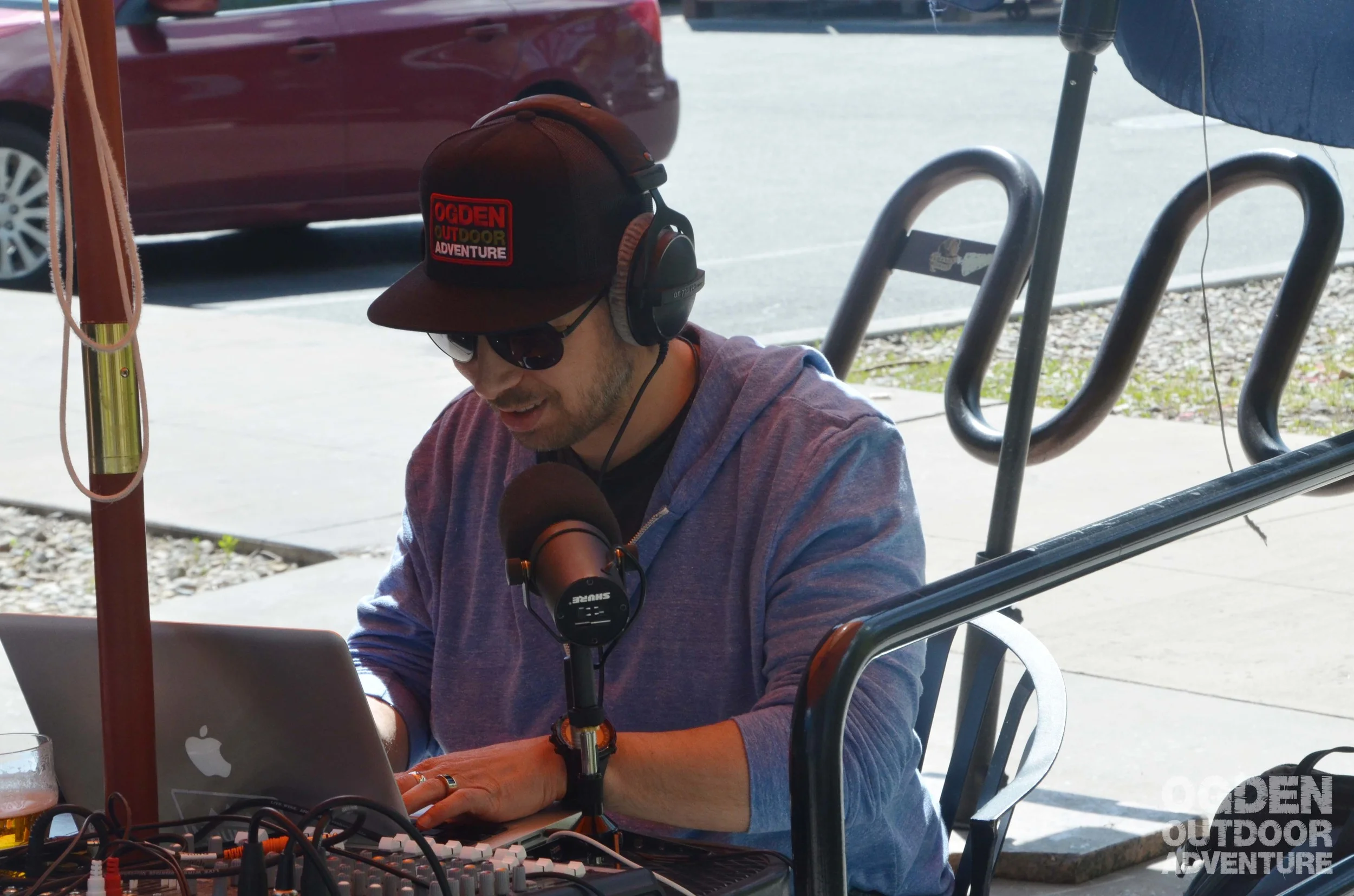 OOA Show host Brandon Long (hey, that's me!), acting busy... PS, the hoody is an Ogden Marathon hoody purchased from the GOAL Foundation shop at their new location. Check it out!