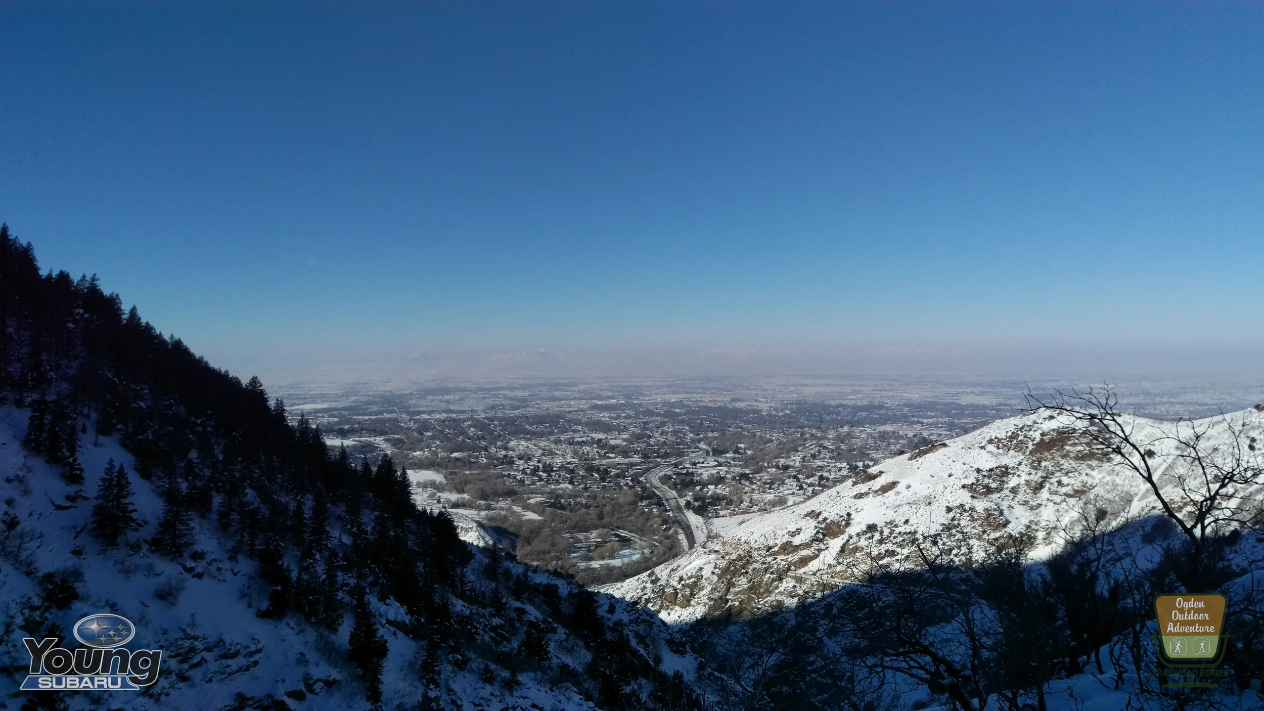 Ogden as seen from Indian Trail in Ogden Canyon on New Year's Eve, 2015.
