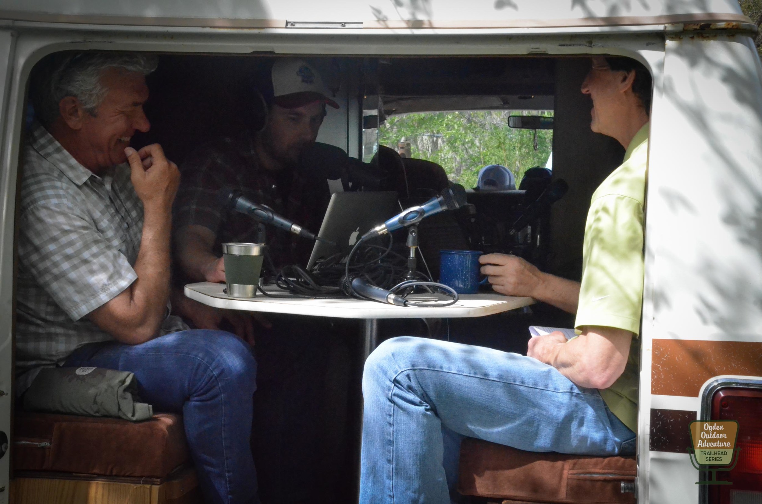Rod Kramer (left) & Mark Benigini (right) inside #TanVan on the Ogden Outdoor Adventure Show