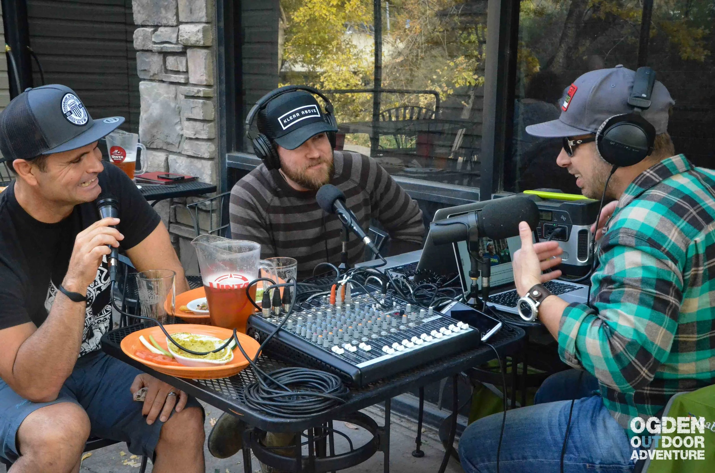 Podcasting outside on the Slackwater Pizzeria patio enjoying Uinta on draft in Ogden, Utah