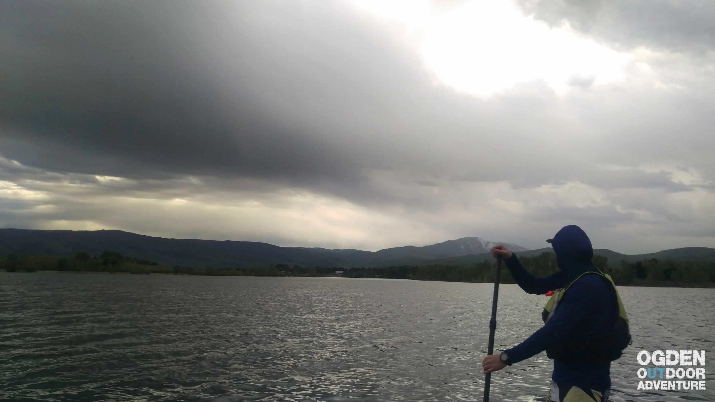 Ben Bauter checking the clouds above Pineview Reservoir.