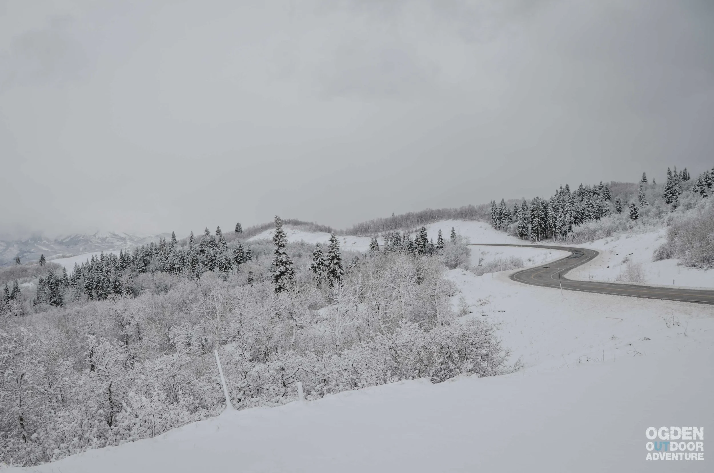 Snowbasin Road after the first good storm of the 2017/18 season. 