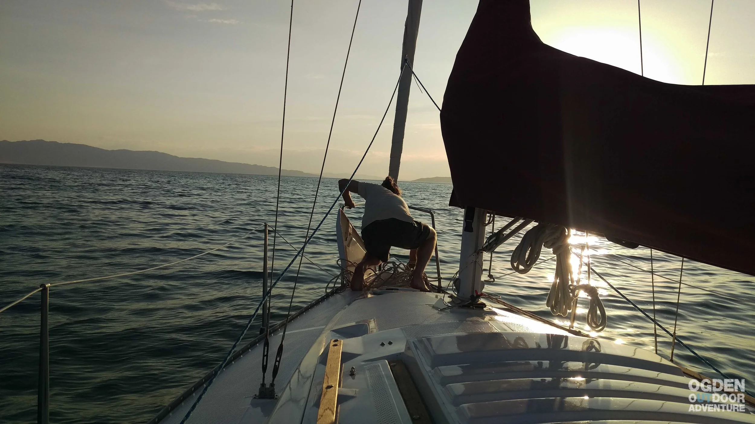 Chase dropping anchor on the Great Salt Lake.
