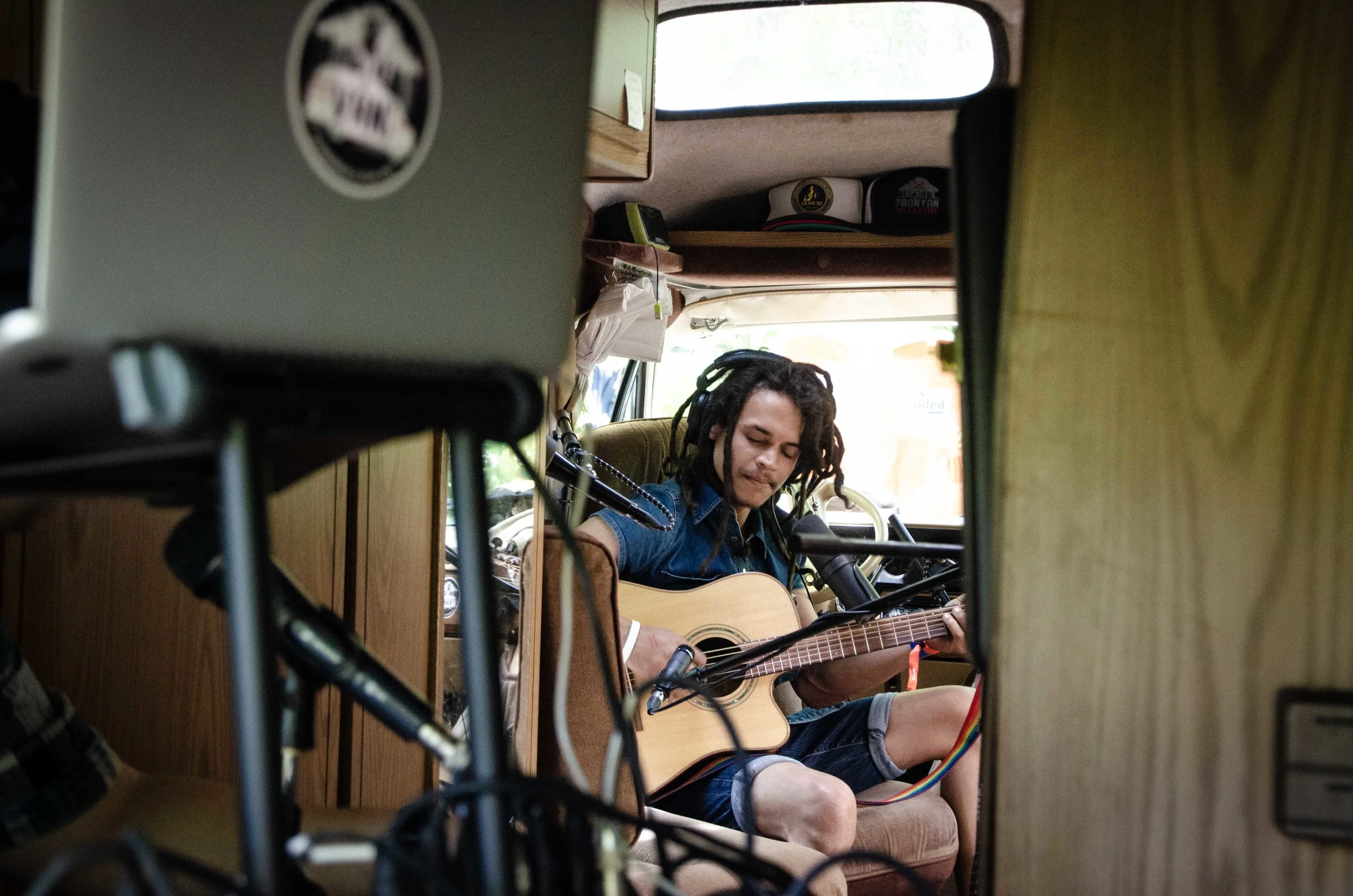 Keyvin VanDyke backstage at the Ogden Music Festival