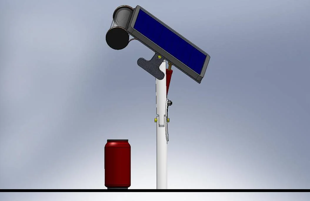 A passive heliostat that points a solar panel directly at the moving sun without electric sensors or motors!.