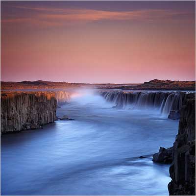 Selfoss waterfall, on the Jökulsá á Fjöllum canyon
