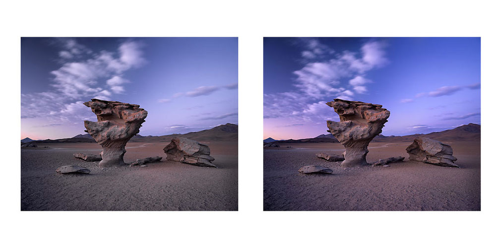 A 'before and after' simulation of what I was seeing in my prints with expired inks (1 year out of date)