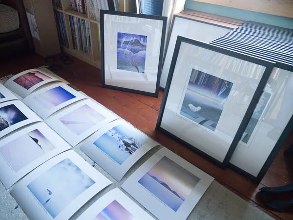 Prints and frames, December 2016 for upcoming exhibition.
