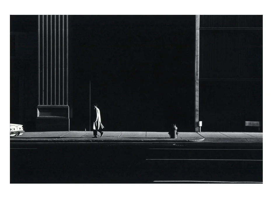 Image © Ray Metzker. This is really a study of vertical lines and two or three discreet tones.