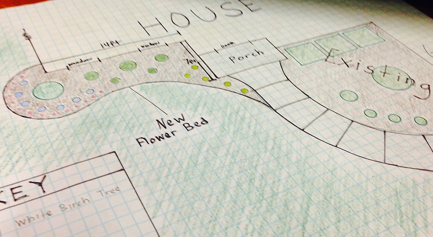 Do you want new landscaping done but you are not sure how it will look? BLS can provide you with a conceptual drawing that will give you an idea of the size and shape of what a new flower bed will look like on your property. You can also see where plants will be.