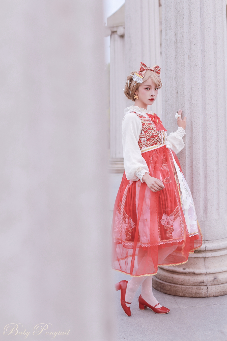 Baby Ponytail Masquerade Ballet Red JSK_谢安然_02.jpg