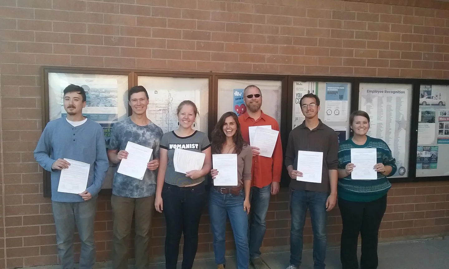 Delivering petitions for a full-time City Council. November 2018