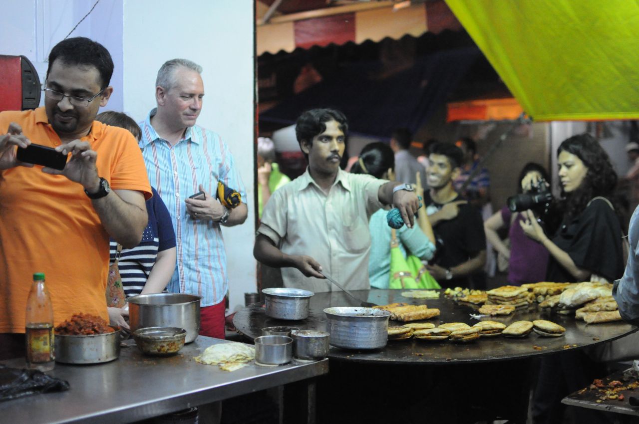 A lot of action on the food walk