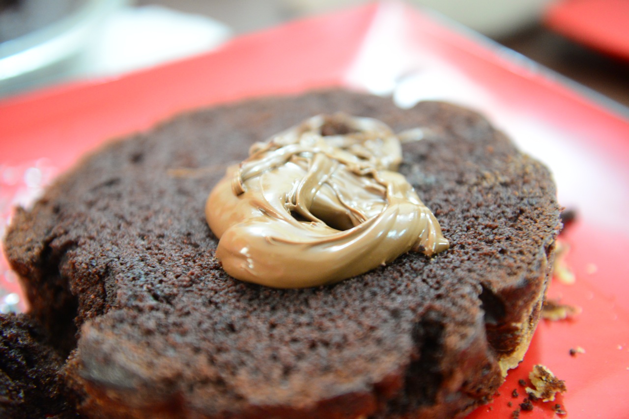 Shmear a healthy helping of nutella