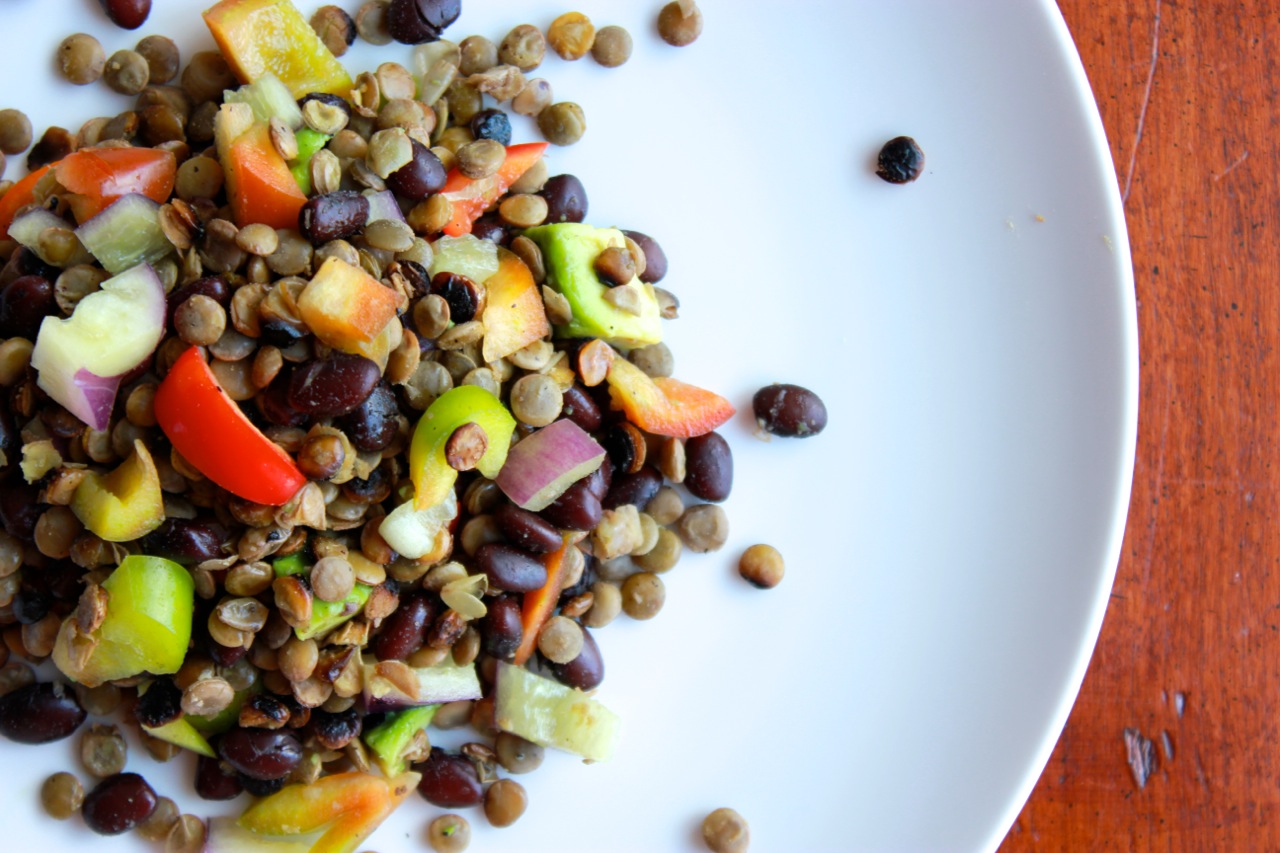 Lentil Black Bean Bell Pepper Salad w:Tomatillo Sauce | Living Minnaly13.jpg