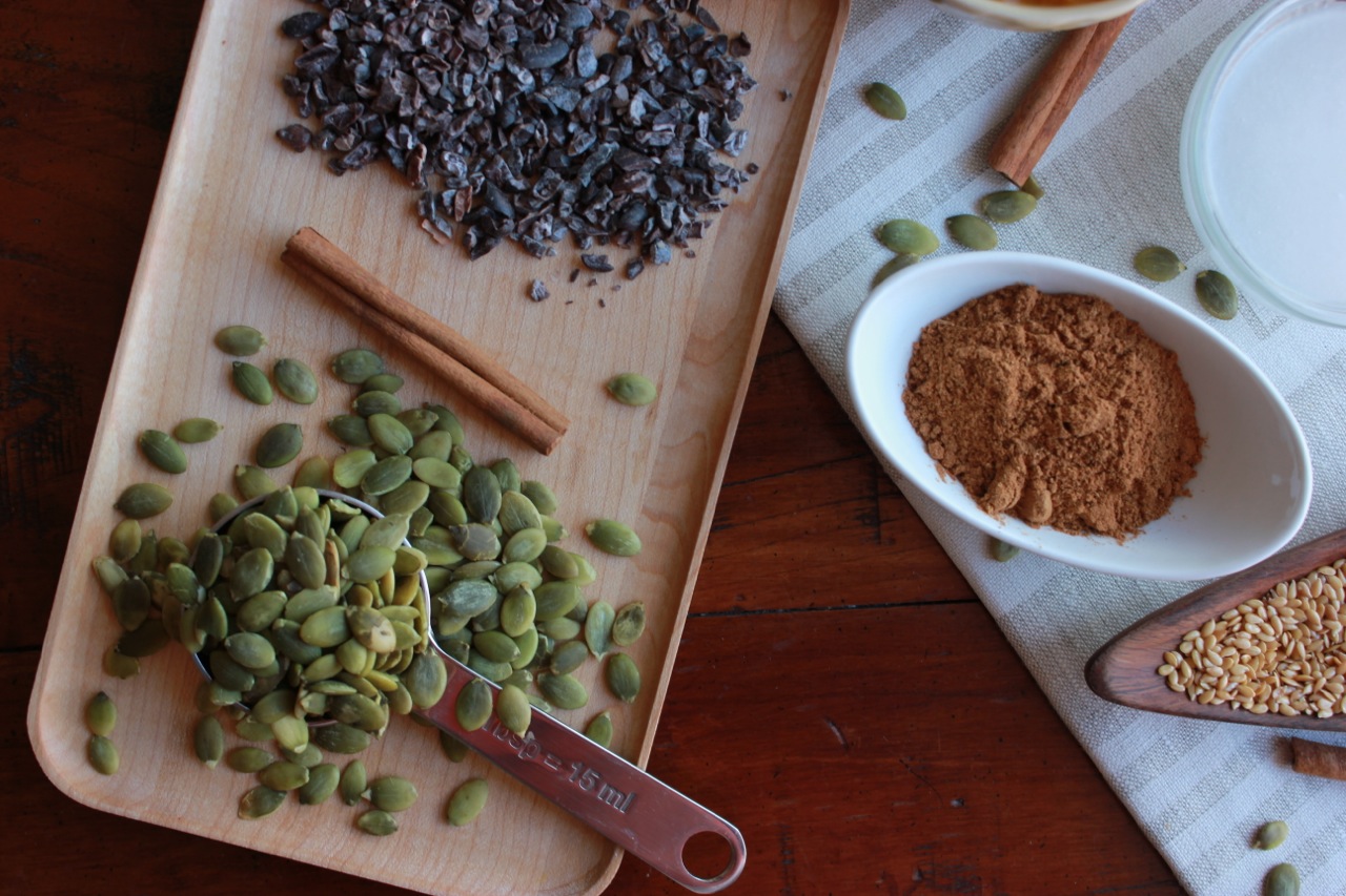 Never say no to cacao nibs and pepitas.