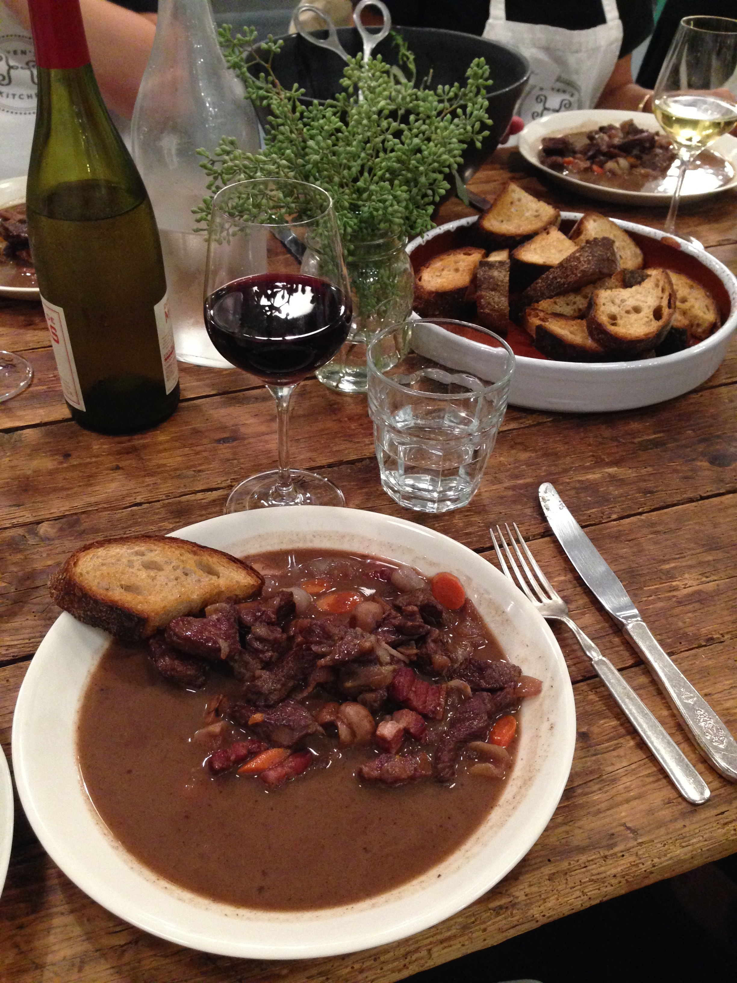 The masterpiece. Sydney's brilliant idea: soak the bread in the stew, top it with that clothbound cheddar. Heaven.