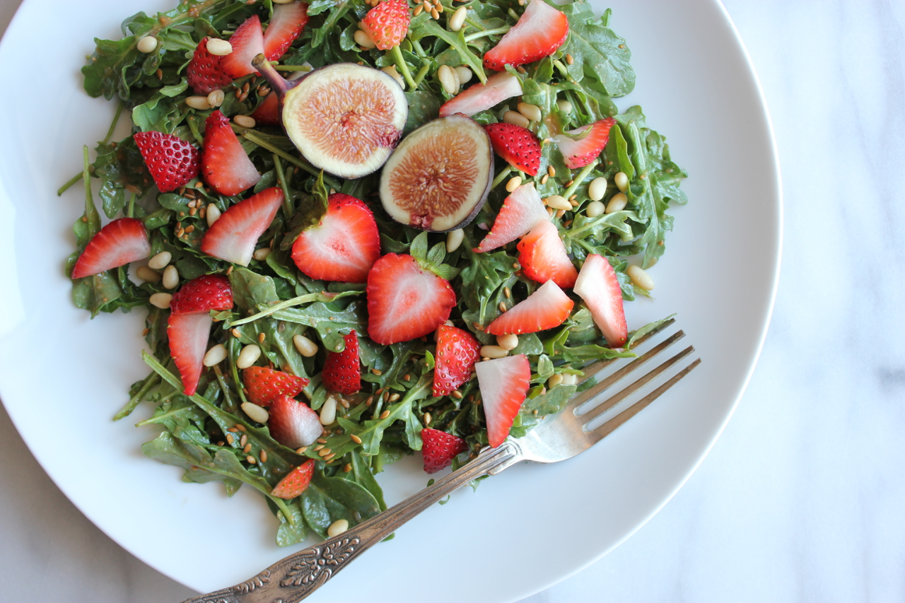 Strawberry Arugula Salad w:Fig-Balsamic Viniagrette | Living Minnaly4.jpg
