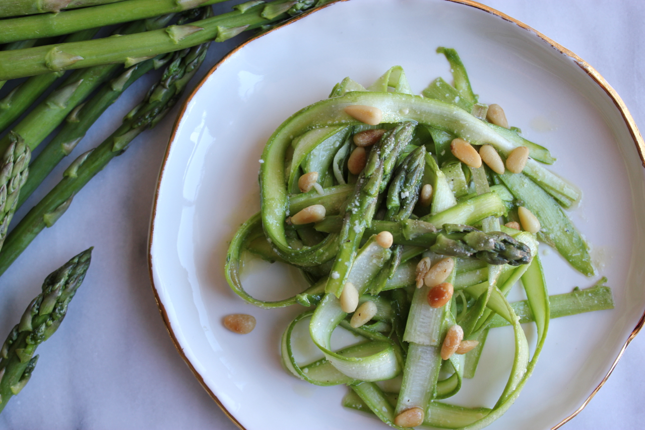 Shaved Asparagus Ribbon Salad wLemon Parmesan