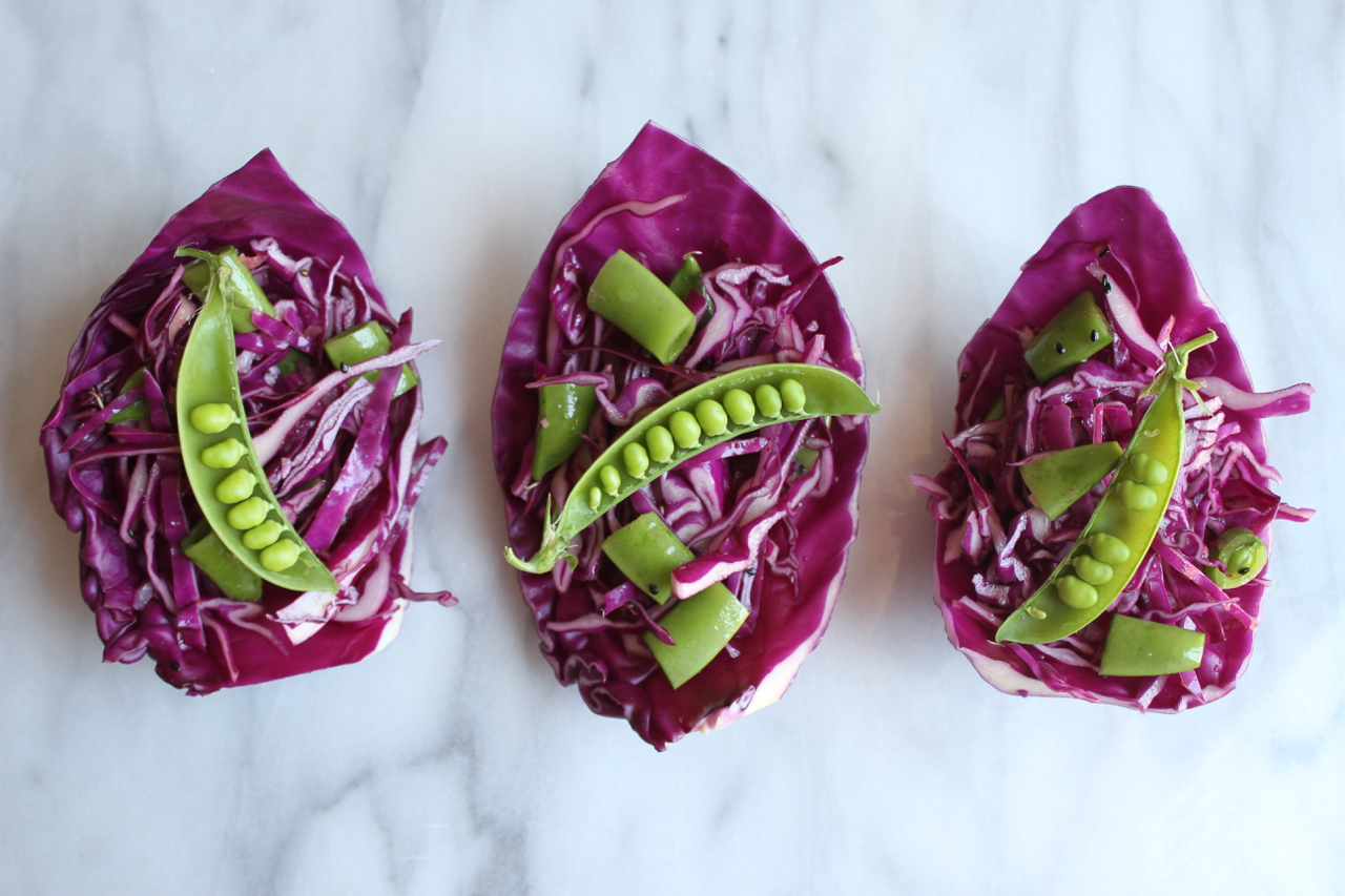 Purple Cabbage and Snap Pea Salad