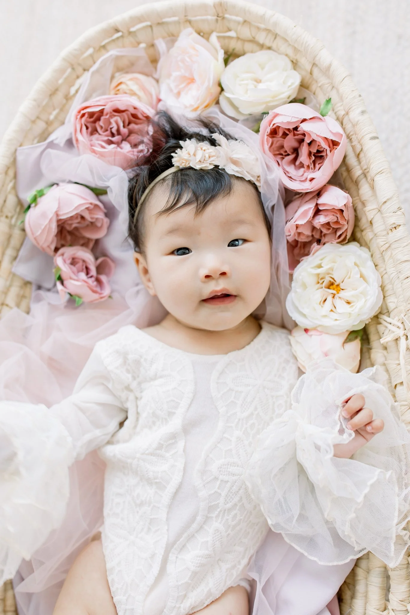 3 Month Milestone Family Session in the Natural Light Studio