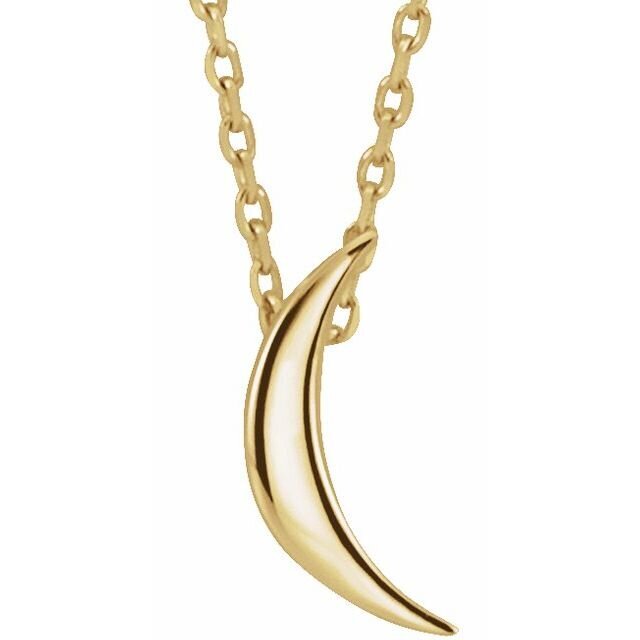 crescent moon necklace in fourteen karat gold