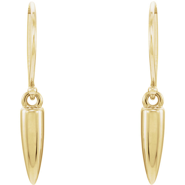 cone-dangle earrings in fourteen karat gold