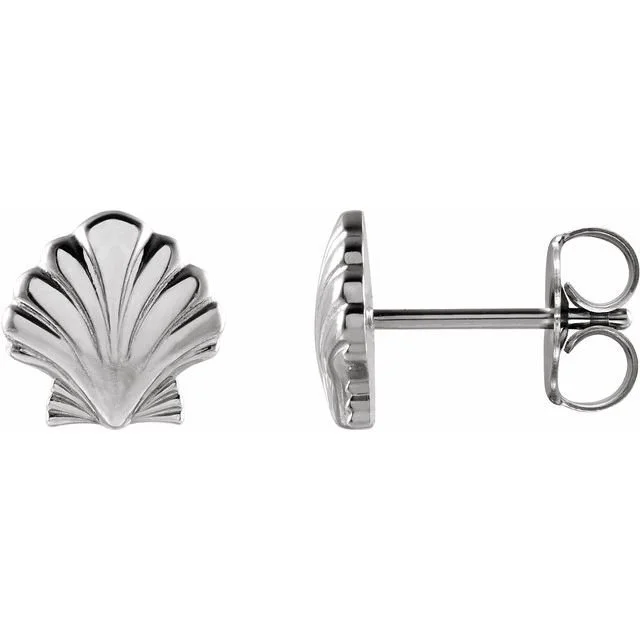 ピアス Mini Shell Earring (Silver) tiny shell ear-stud earrings in sterling silver — circlesmith