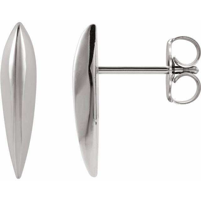 airfoil ear-stud earrings in sterling silver. friction style posts and ear- backs — circlesmith