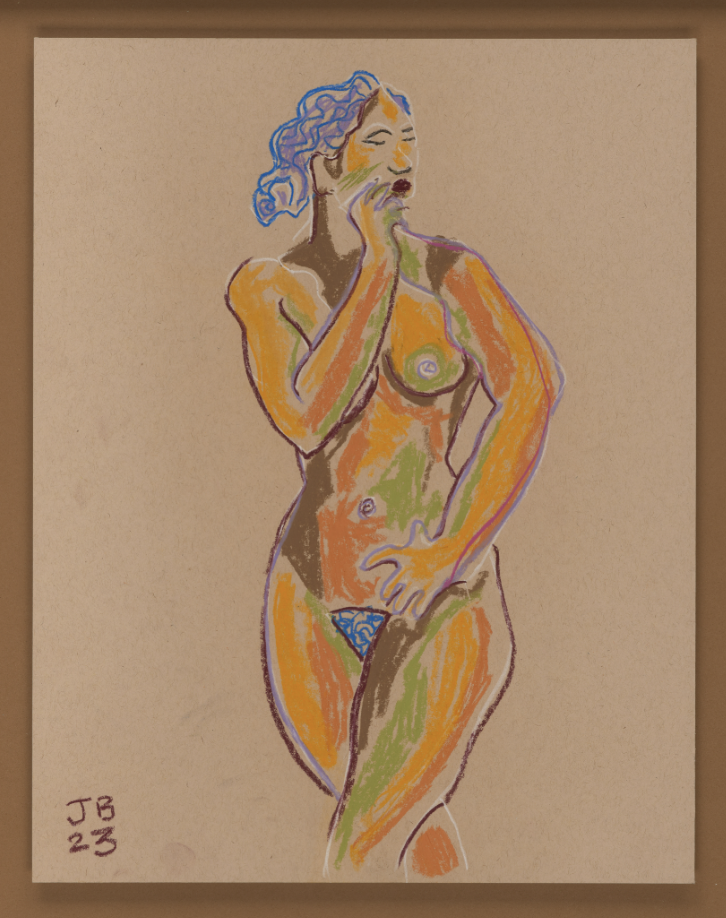 For Today, 2023, Chalk Pastel on Paper, 15" x 18"