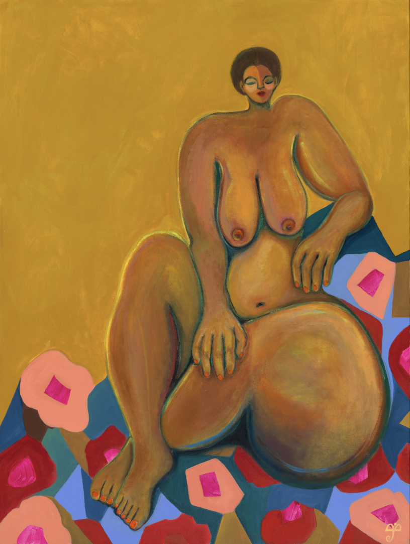 Sitting in the Park, 2025, Acrylic on Canvas, 30" x 40"