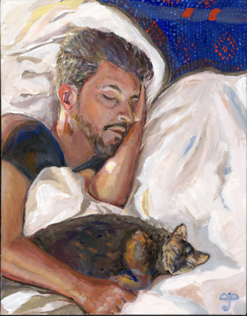 Jason & Nova, 2025, Acrylic on Canvas, 14" x 11"