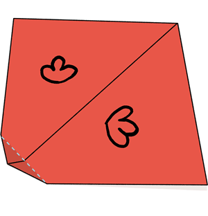 Origami: un poisson carré avec les yeux dans les coins