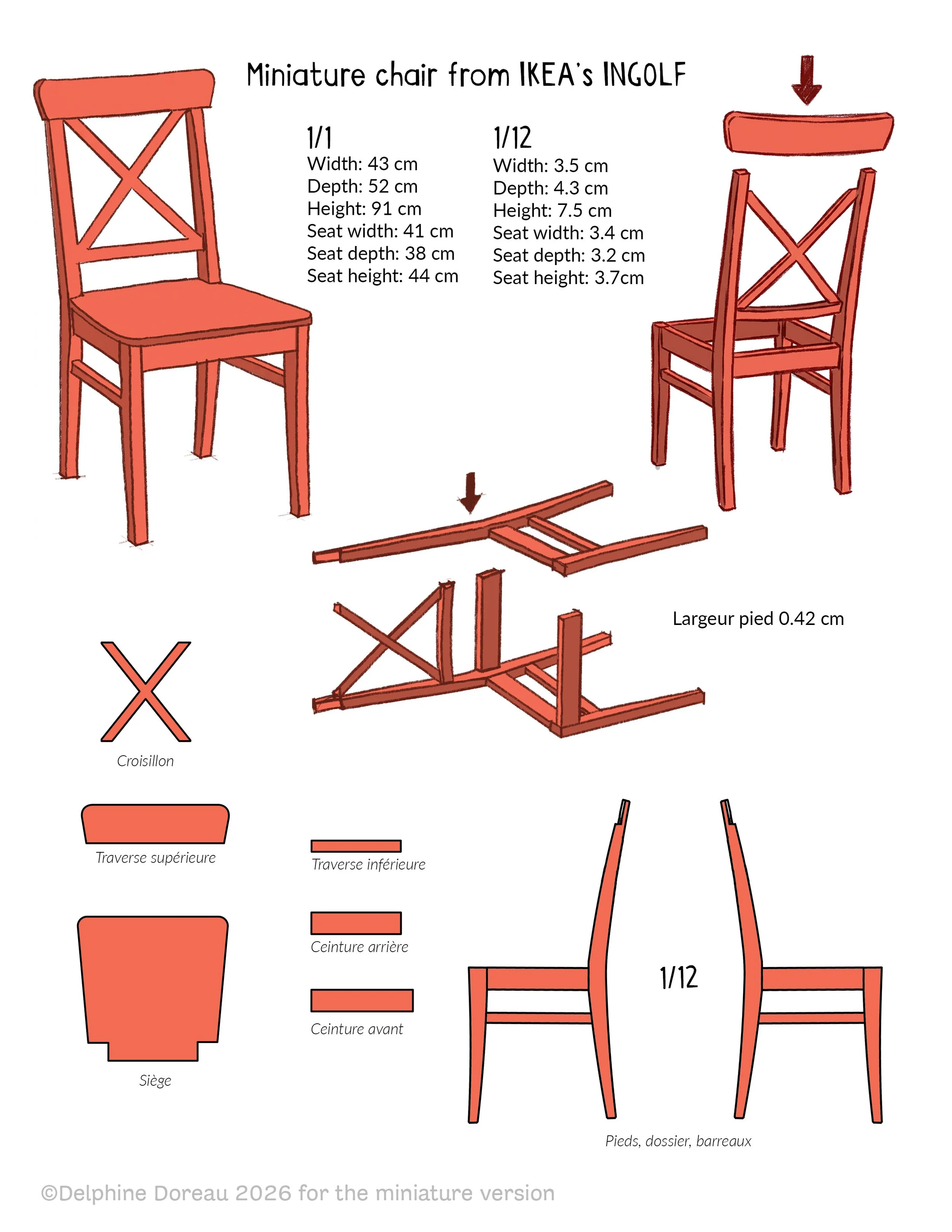 Del4yo miniature chair