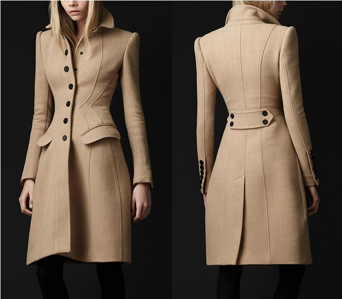 Crêpe Wool Tailored Coat by Burberry