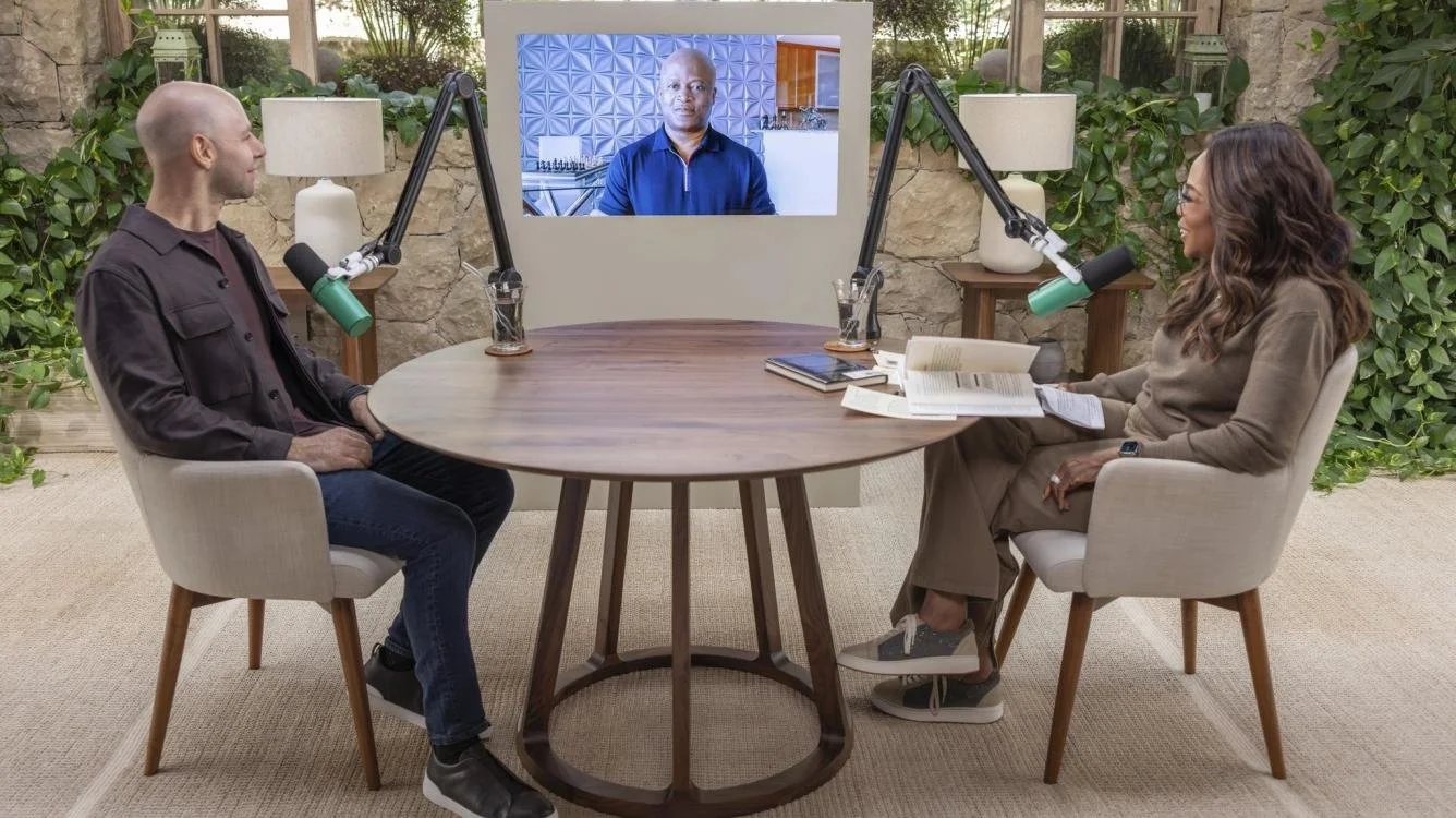 Maurice Ashley appeared on "The Oprah Podcast" with Oprah Winfrey and organizational psychologist and professor Adam Grant Photo: The Oprah Podcast/YouTube.